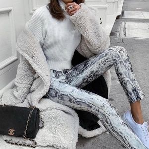 NWT Zara grey snake print trousers